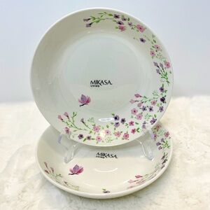 Set of 2 Mikasa‎ Salad Soup Bowls Butterfly Garden NEW